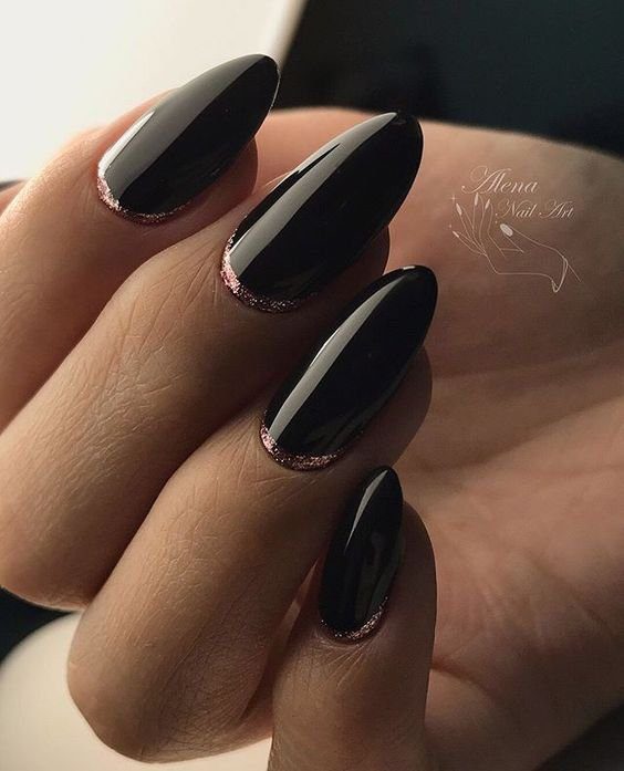 pretas Cores de unhas decoradas para mulher poderosa