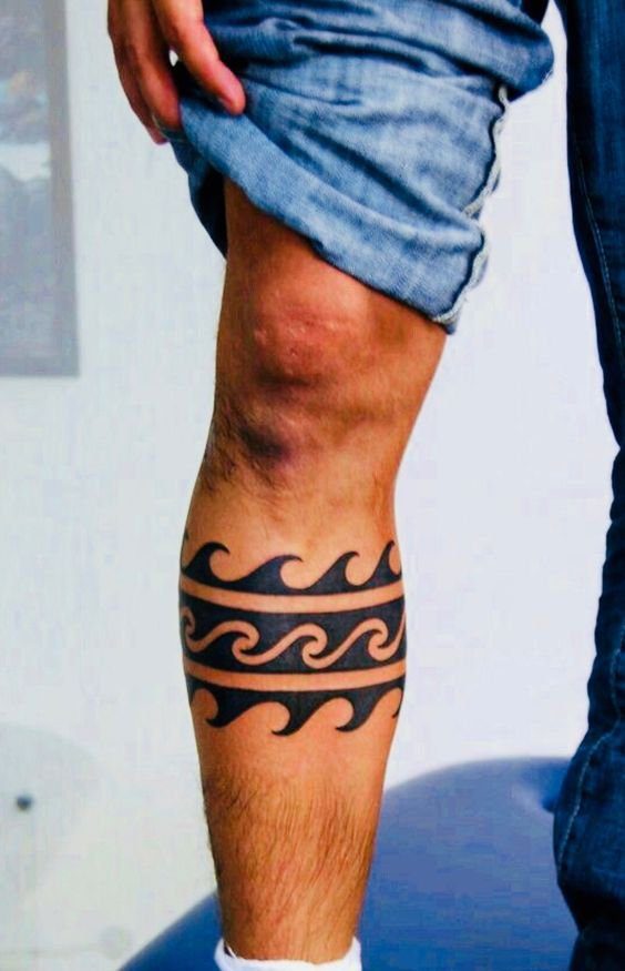 tribais-pinterest Tribais (Pinterest) - Tatuagem masculina na perna
