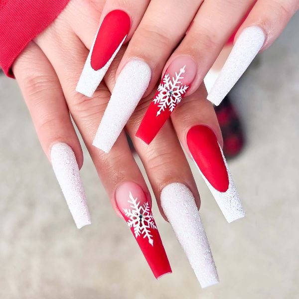 unhas-para-o-natal Foto de unhas vermelhas decoradas para o natal